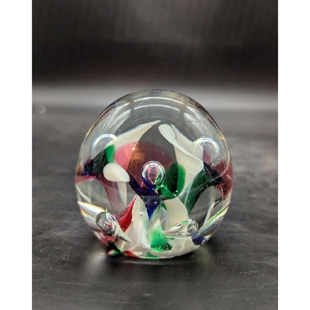 Vintage Art White Trumpet Glass Trumpet Flower Controlled Bubble 2.5"
